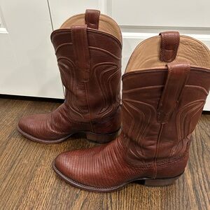 Tecovas The Nolan Hazelnut; Lizard Western Cowboy Boots Size 8.5 D